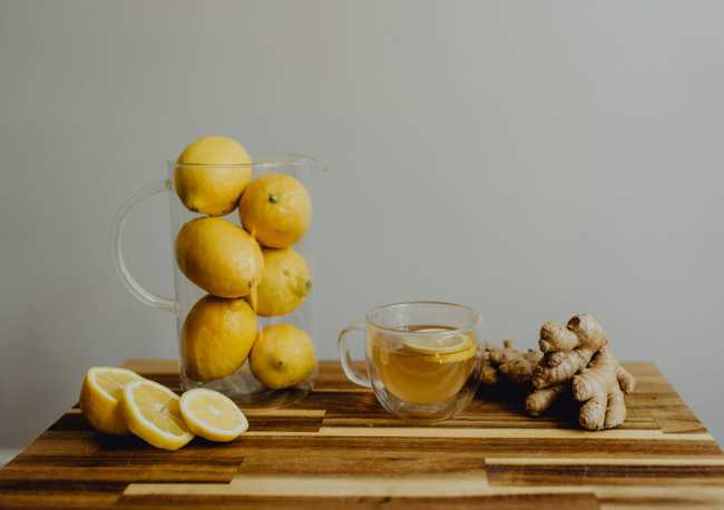 Wake up lemon, ginger and coconut drink
