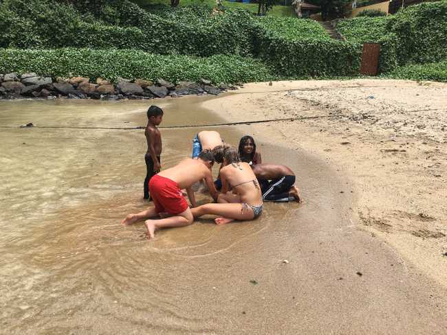 kids on the beach